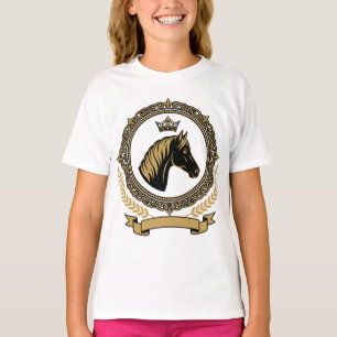 Camiseta Crista de Cavalo Real com Detalhes Dourados