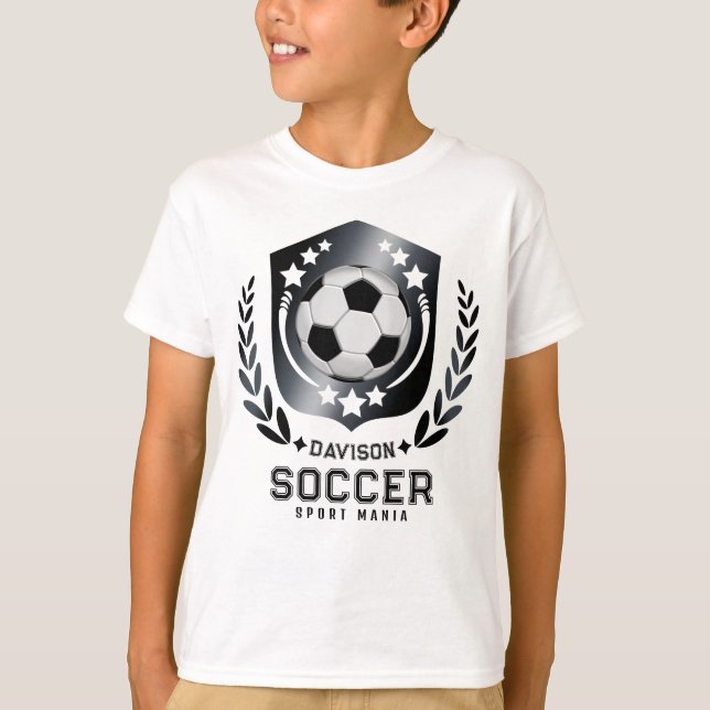 Camiseta Crista de Futebol Escolar para Crianças | Presente (Frente)