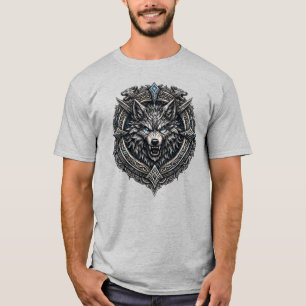 Camiseta Crista de Lobo Nórdico Mitologia Viking Fantasia L