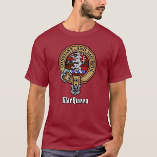 Camiseta Crista do Clã MacQueen sobre Tartan