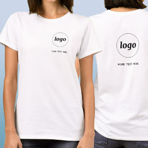 Camiseta Crista e parte de trás simples de logotipo e texto