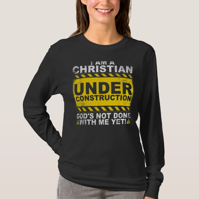 Camiseta Cristã em Construção Homens Católicos (Frente)