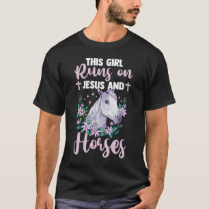 Camiseta Cristã Equestre, Essa Garota Corre Em Cavalos E