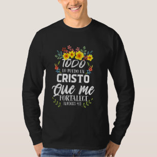 Camiseta Cristã Espanhola Bíblia Religiosa Verse Diz