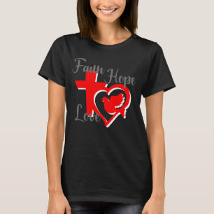 Camiseta Cristã Fé, Esperança e Amor