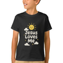 Camiseta Cristã Jesus Ama Me Crianças Fofas