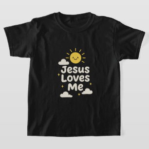 Camiseta Cristã Jesus Ama Me Crianças Fofas