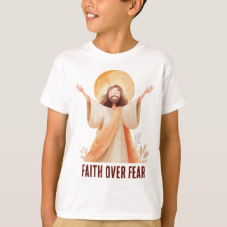 Camiseta Cristã Jesus Fé Sobre Medo