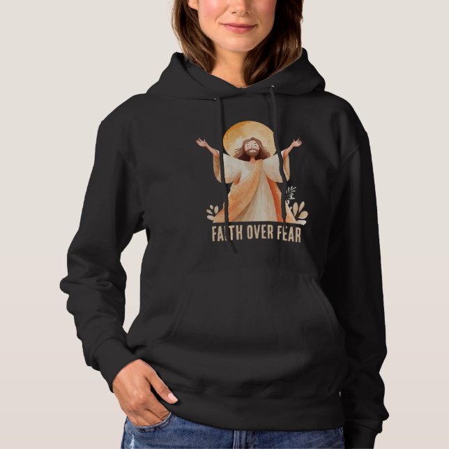 Camiseta Cristã Jesus Fé Sobre o Medo (Frente)