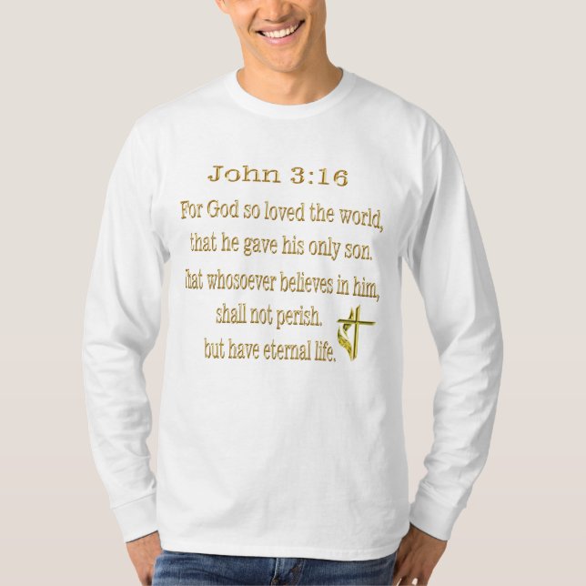 Camiseta cristã João 3:16 (Frente)