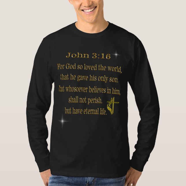 Camiseta cristã João 3:16 (Frente)