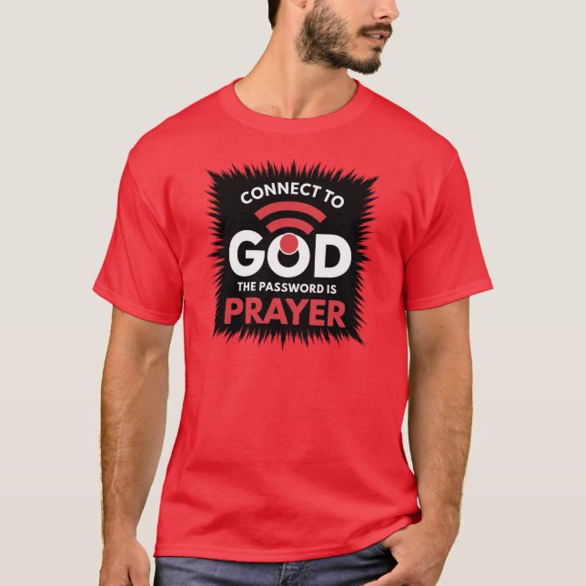 Camiseta cristã masculina conecta-se a Deus (Frente)