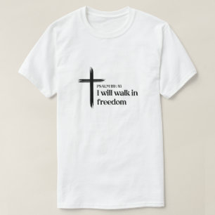 Camiseta Cristã Masculina Salmo 119:45