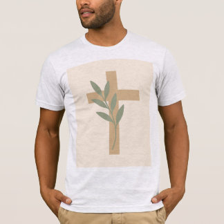 Camiseta Cristã Minimalista Cruz de Oliveira
