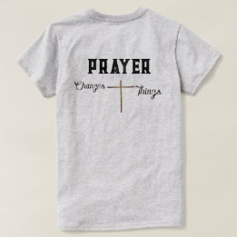 Camiseta Cristã Oração Muda as Coisas com Cruz
