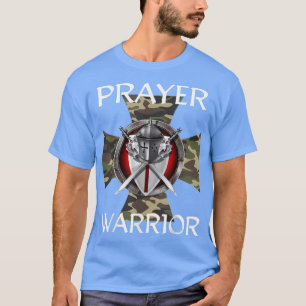 Camiseta Cristã Oradora Guerreiro Verde Camo Cruza Religião