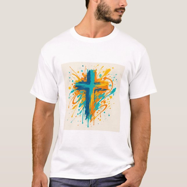 Camiseta Cristã Ousada Graffiti Cross (Frente)