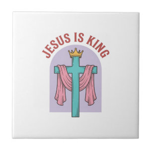 Camiseta Cristã Vintage Coroa Cruz Jesus É Rei