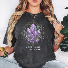 Camiseta Cristal de Ametista Geométrico "Mantenha Sua Vibra