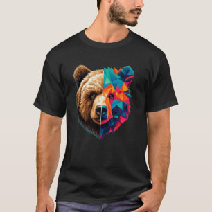 Camiseta Cristal de Polígono da Geometria Animal da Abstrat
