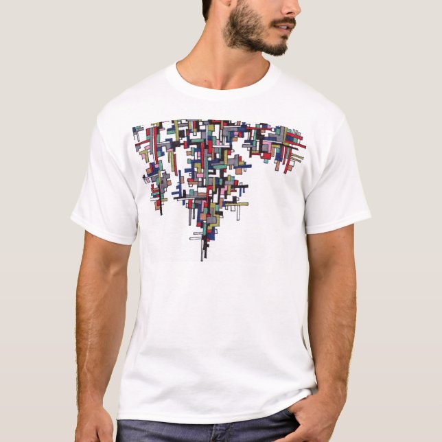 Camiseta Cristal do Fractal do abstrato do pop do Cyber (Frente)