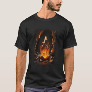 Camiseta Cristal Laranja Vermelho Brilhante 3d