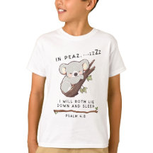 Cristão Bonito Dormindo Koala Psalm 4 Bíblia