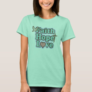 Camiseta Cristão do amor da esperança da fé