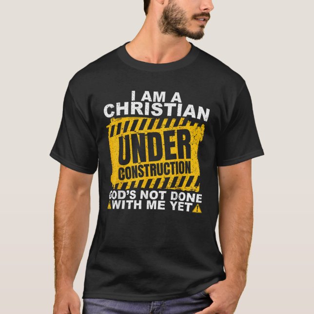 Camiseta Cristão Engraçado em Construção Ortodia Católico (Frente)