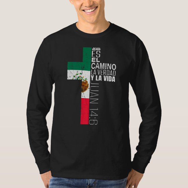 Camiseta Cristão Espanhol Jesus Bíblia Religiosa Verse Mexi (Frente)