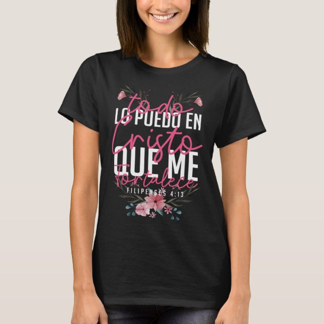 Camiseta Cristão Espanhol Todo Lo Puedo En Cristo Filipe (Frente)