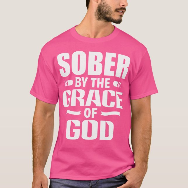 Camiseta Cristão Jesus Religioso Dizendo Sóbrio Pela Grac (Frente)