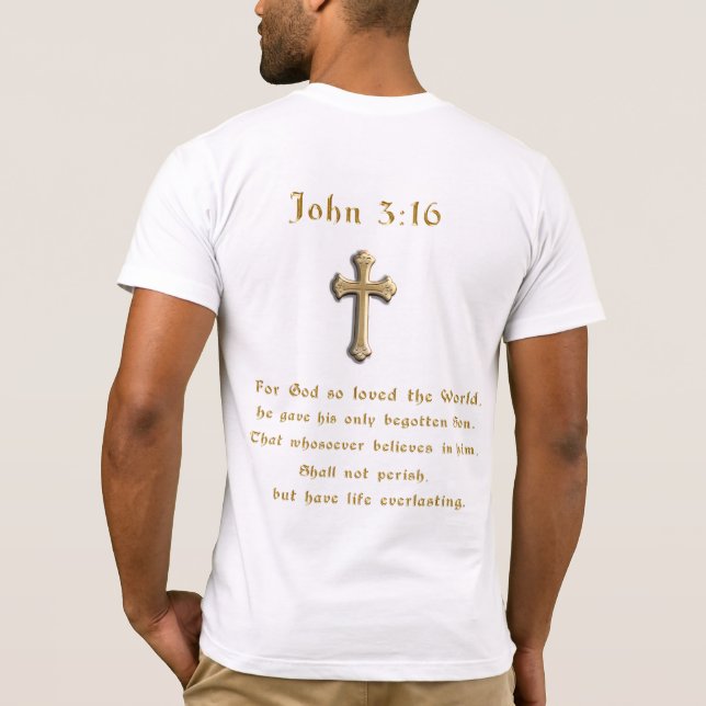 Camiseta Cristão João 3:16  (Verso)