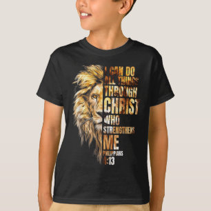 Camiseta Cristão Posso Fazer Todas as Coisas Através do Leã
