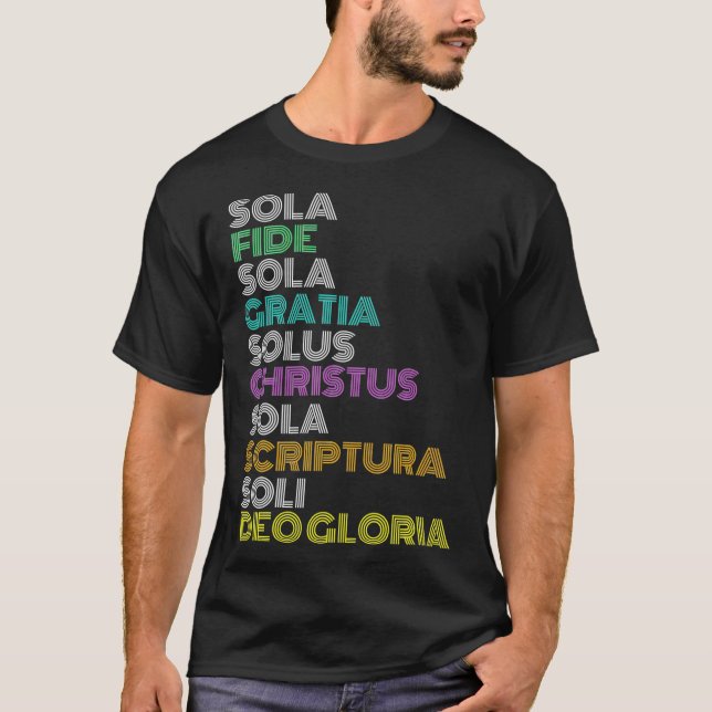 Camiseta Cristão Reformado Cinco 5 Dias de Reforma Solas Ch (Frente)