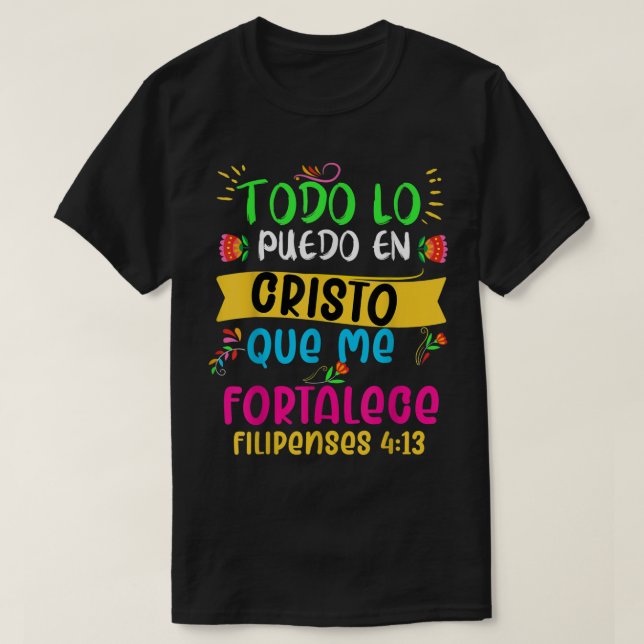 Camiseta cristiana en espanol Versiculo - Espanhol (Frente do Design)