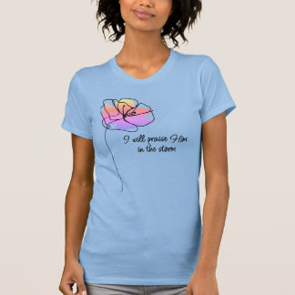 Camiseta Cristianismo de Louvor Inspirador Floral Rosa