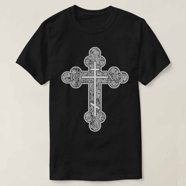 Camiseta Cristianismo ortodoxo da Cruz do ICXC - Jesus Chr (Frente do Design)