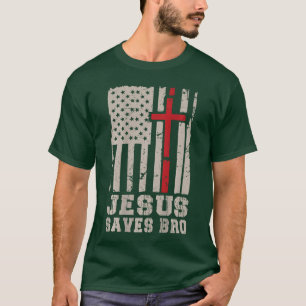 Camiseta Cristianismo Patriótico Jesus Salva Irmão Cruz Fé