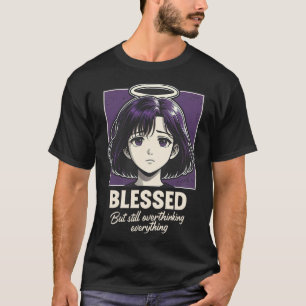 Camiseta Cristianismo Pensativo Abençoado Garota Anime Mang