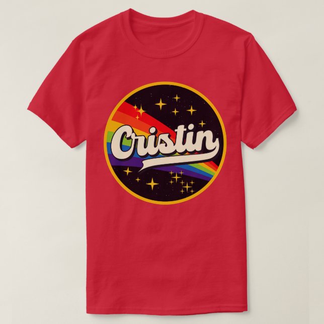 Camiseta Cristin Rainbow In Space Vintage Style (Frente do Design)