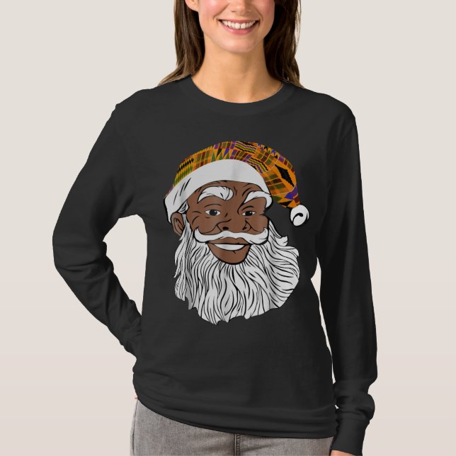 Camiseta Cristo Africano Santa Claus Kente Horrível African (Frente)
