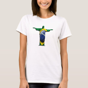 Camiseta Cristo brasileiro da bandeira o redentor