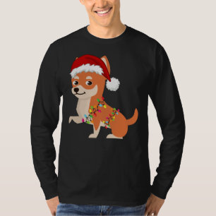 Camiseta Cristo Chihuahua Holiday Natal Light Chihuahua