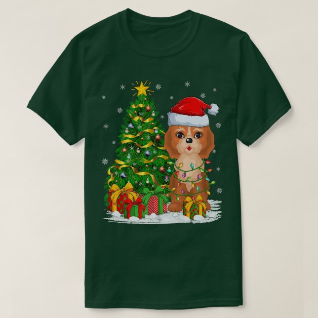 Camiseta Cristo Cockapoo Cachorro Lover Xmas Papais noeis C (Frente do Design)