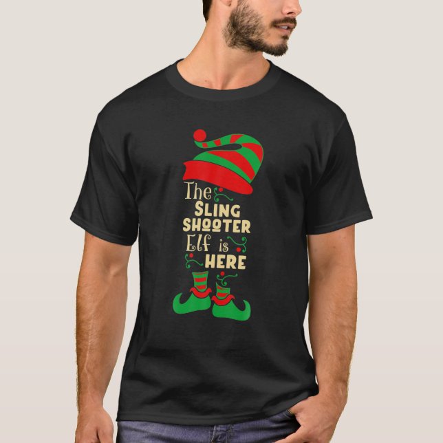 Camiseta Cristo da Família de Combinação de Natal Elf do Sl (Frente)