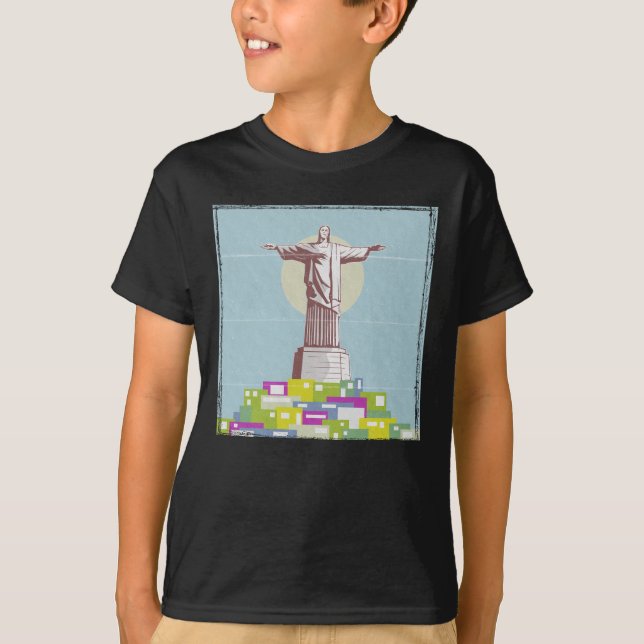Camiseta Cristo da Favela do Poster de viagens Redentor (Frente)