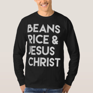 Camiseta Cristo de arroz e Jesus de feijão