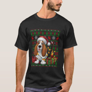 Camiseta Cristo de Cachorro do Basset Hound Santa Hound Fei