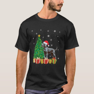 Camiseta Cristo de Cachorro do Weimaraner do Santa Hat da T